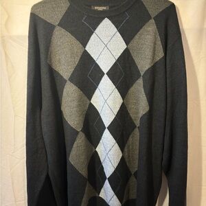 Dockers Men's Gray Argyle Sweater